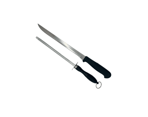 Pack cuchillo jamonero y chaira