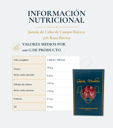 Loncheado Jamón de Cebo de Campo Ibérico 50% Raza Ibérica 80G