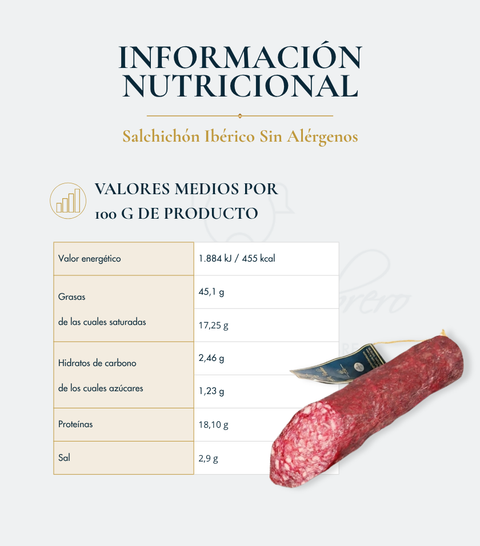 Salchichón Ibérico Sin Alérgenos